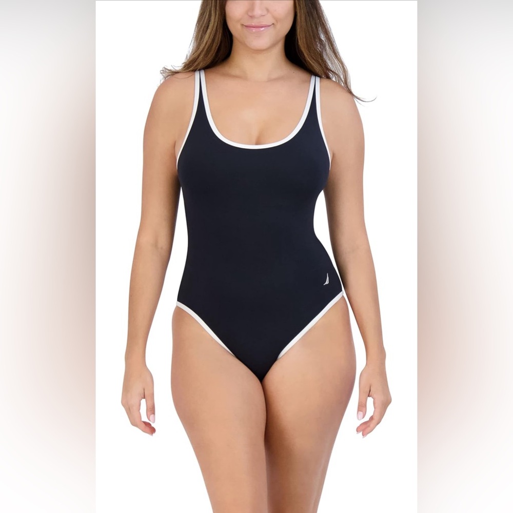 Nautica Women's Standard One Piece Swimsuit Binding Mio Tummy Control Quick Dry
